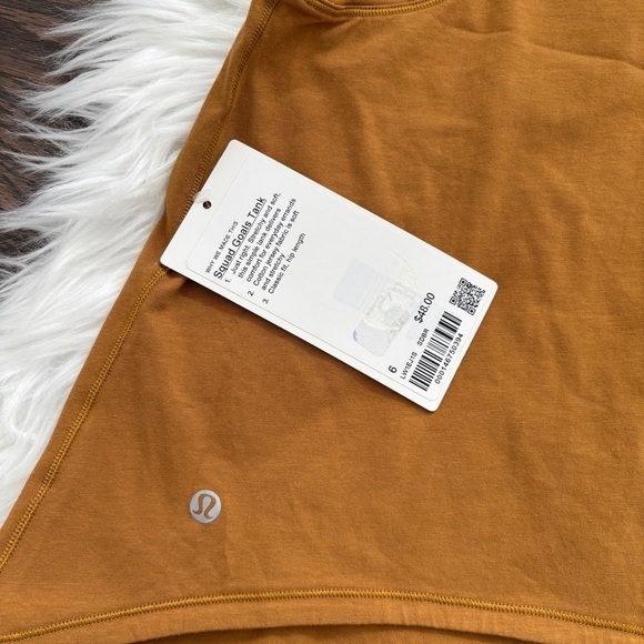 Lululemon Squad Goals Tank Size 6 Cotton SDBR Spiced Bronze NEW NWT - Picture 2 of 6